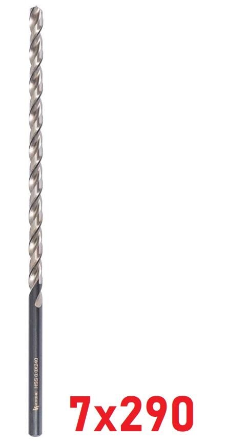 Ø7 x 290 mm Uzun Matkap Ucu DIN 1869 HSS