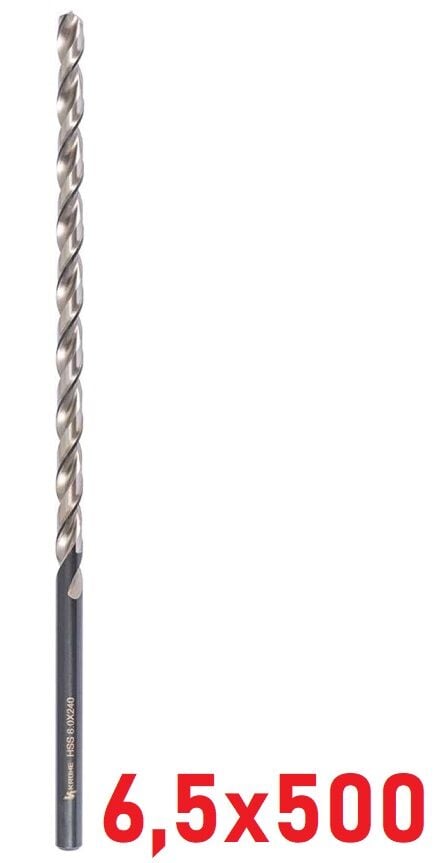 Ø6,5 x 500 mm Uzun Matkap Ucu DIN 1869 HSS