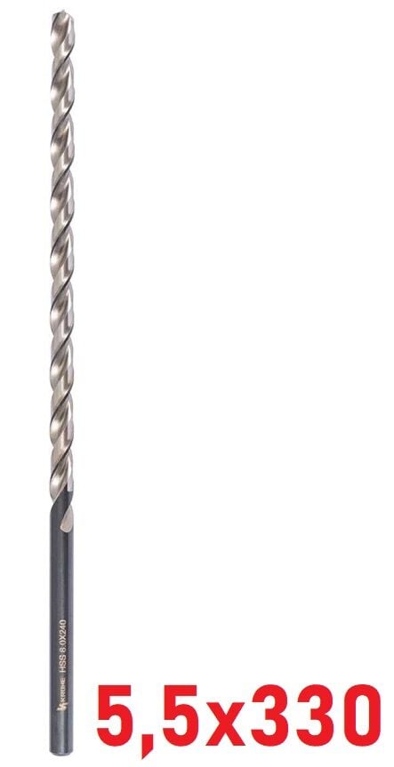 Ø5,5 x 330 mm Uzun Matkap Ucu DIN 1869 HSS