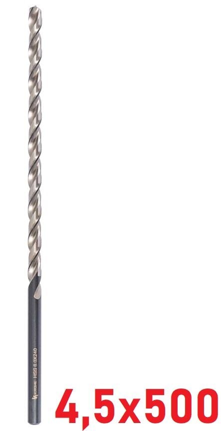 Ø4,5 x 500 mm Uzun Matkap Ucu DIN 1869 HSS