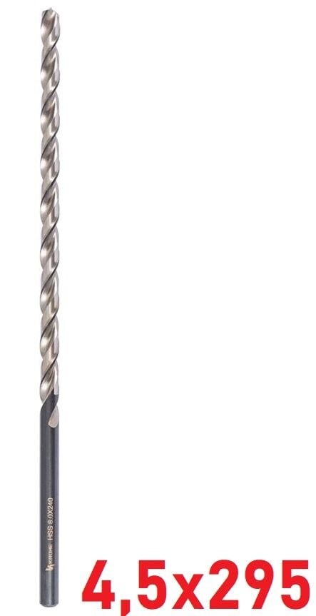 Ø4,5 x 295 mm Uzun Matkap Ucu DIN 1869 HSS