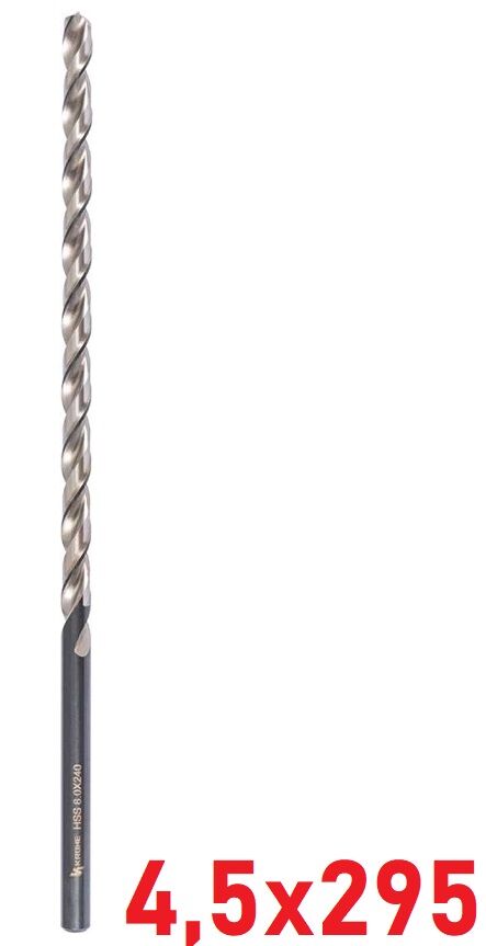 Ø4,5 x 295 mm Uzun Matkap Ucu DIN 1869 HSS
