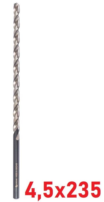 Ø4,5 x 235 mm Uzun Matkap Ucu DIN 1869 HSS