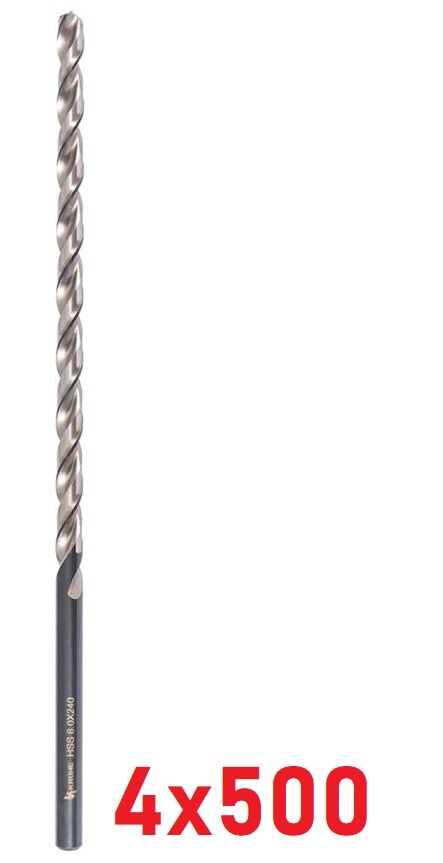 Ø4 x 500 mm Uzun Matkap Ucu DIN 1869 HSS