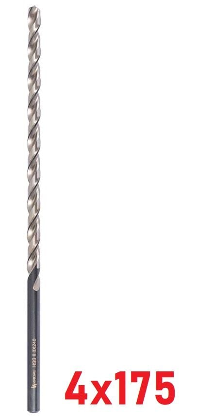 Ø4 x 175 mm Uzun Matkap Ucu DIN 1869 HSS
