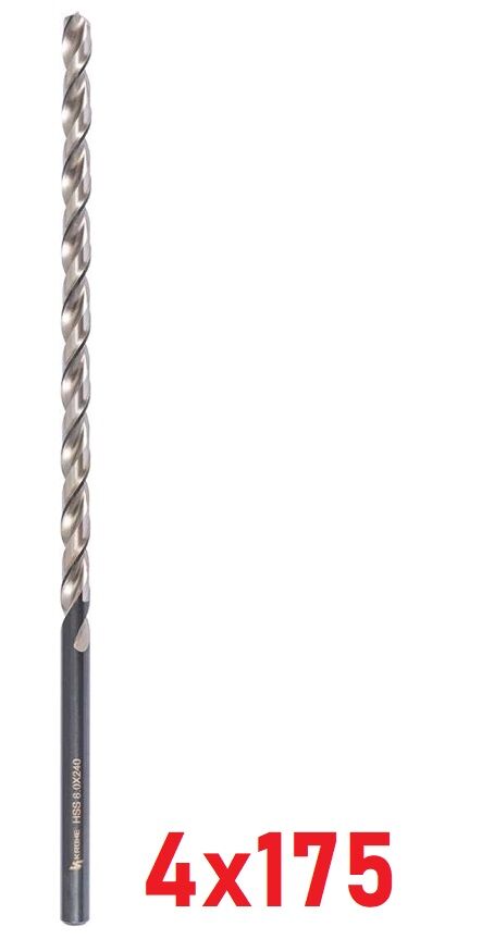 Ø4 x 175 mm Uzun Matkap Ucu DIN 1869 HSS