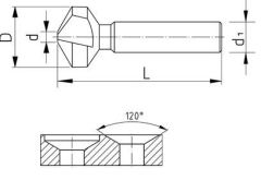 Havşa Freze 120 Derece DIN334 HSS-E