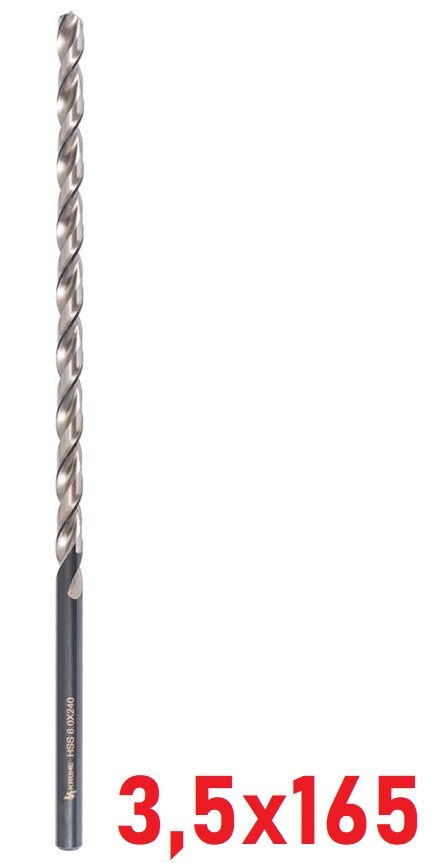 Ø3,5 x 165 mm Uzun Matkap Ucu DIN 1869 HSS