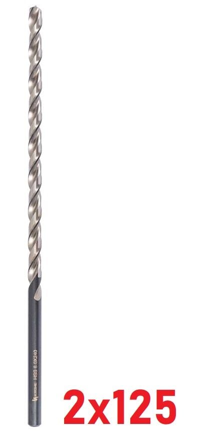 Ø2 x 125 mm Uzun Matkap Ucu DIN 1869 HSS