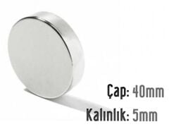 Ø40 x 5 mm Neodyum Mıknatıs
