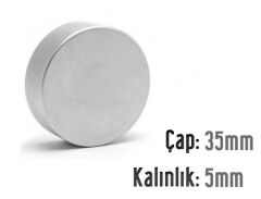 Ø35 x 5 mm Neodyum Mıknatıs