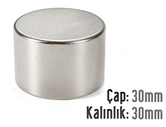 Ø30 x 30 mm Neodyum Mıknatıs