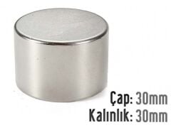 Ø30 x 30 mm Neodyum Mıknatıs