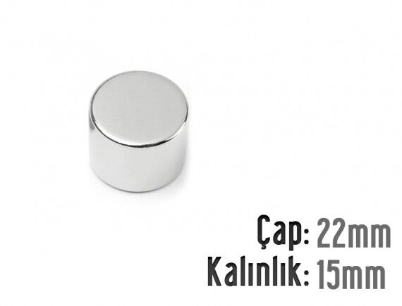 Ø22 x 15 mm Neodyum Mıknatıs