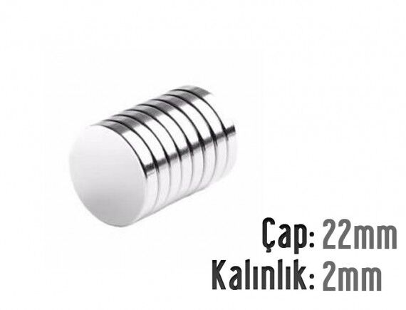 Ø22 x 2 mm Neodyum Mıknatıs
