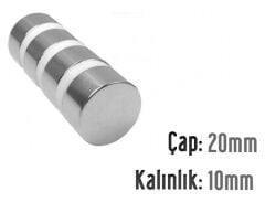 Ø20 x 10 mm Neodyum Mıknatıs