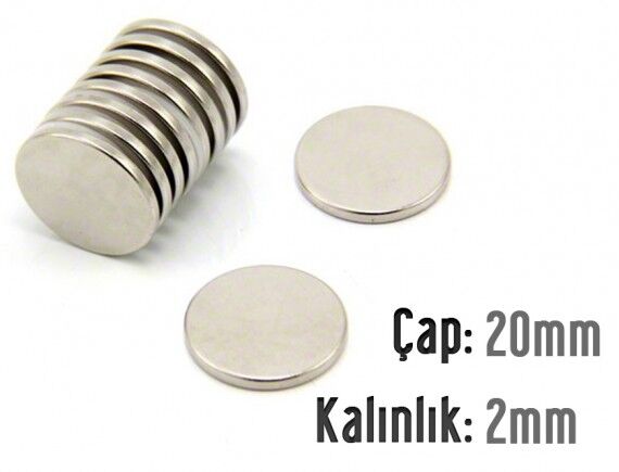 Ø20 x 2 mm Neodyum Mıknatıs