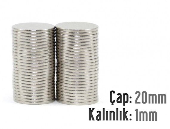 Ø20 x 1 mm Neodyum Mıknatıs