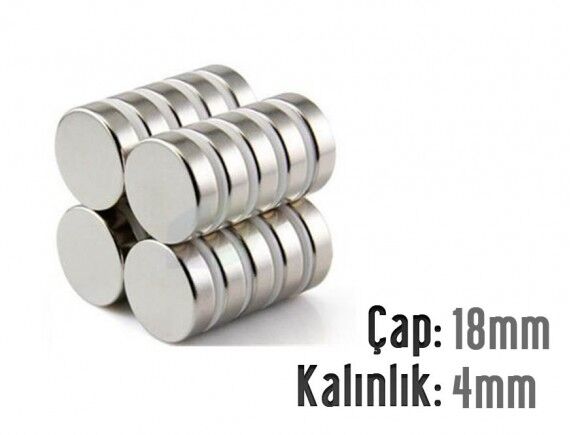 Ø18 x 4 mm Neodyum Mıknatıs