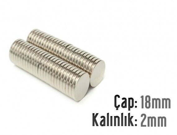Ø18 x 2 mm Neodyum Mıknatıs