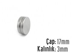 Ø17 x 3 mm Neodyum Mıknatıs