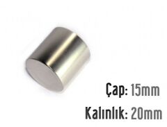 Ø15 x 20 mm Neodyum Mıknatıs