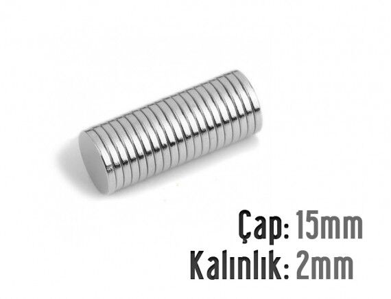 Ø15 x 2 mm Neodyum Mıknatıs