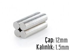 Ø12 x 1,5 mm Neodyum Mıknatıs