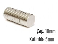 Ø10 x 5 mm Neodyum Mıknatıs