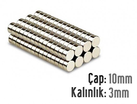Ø10 x 3 mm Neodyum Mıknatıs