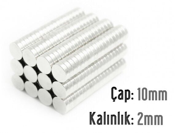 Ø10 x 2 mm Neodyum Mıknatıs
