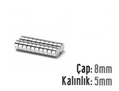 Ø8 x 5 mm Neodyum Mıknatıs