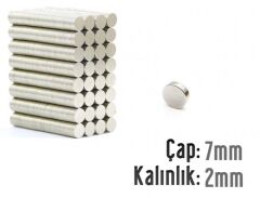 Ø7 x 2 mm Neodyum Mıknatıs