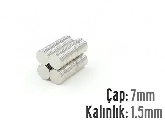 Ø7 x 1,5 mm Neodyum Mıknatıs