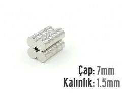 Ø7 x 1,5 mm Neodyum Mıknatıs
