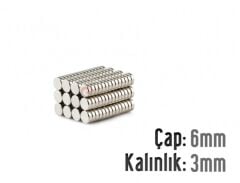 Ø6 x 3 mm Neodyum Mıknatıs
