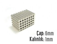 Ø6 x 1 mm Neodyum Mıknatıs