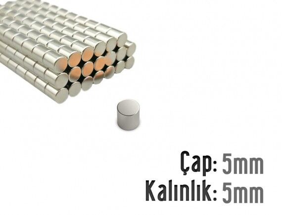 Ø5 x 5 mm Neodyum Mıknatıs