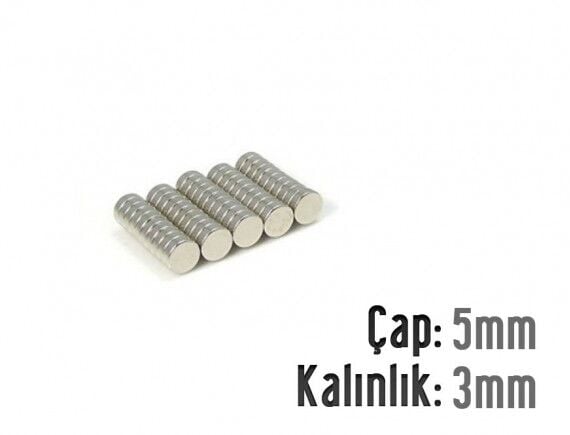 Ø5 x 3 mm Neodyum Mıknatıs