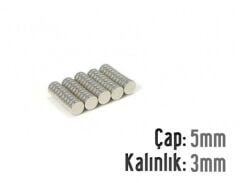Ø5 x 3 mm Neodyum Mıknatıs