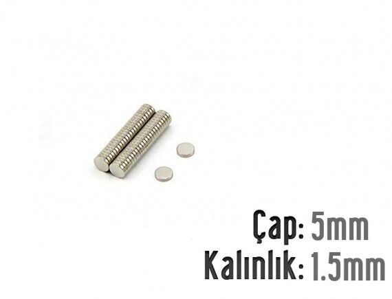 Ø5 x 1,5 mm Neodyum Mıknatıs