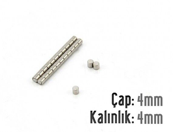 Ø4 x 4 mm Neodyum Mıknatıs