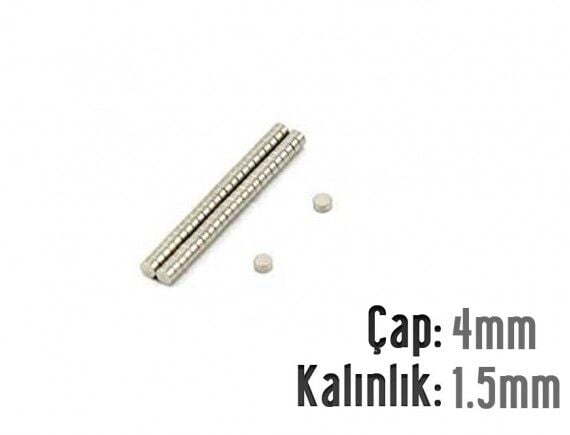 Ø4 x 1,5 mm Neodyum Mıknatıs