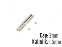 Ø3 x 1,5 mm Neodyum Mıknatıs