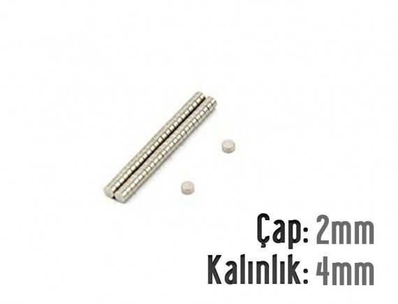 Ø2 x 4 mm Neodyum Mıknatıs