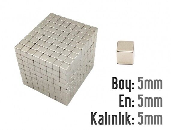 5 x 5 x 5 mm Küp Neodyum Mıknatıs