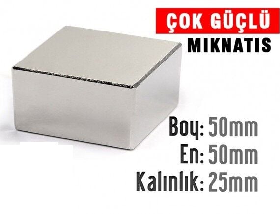 50 x 50 x 25 mm Neodyum Mıknatıs