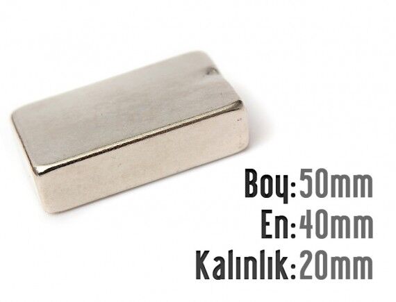 50 x 40 x 20 mm Neodyum Mıknatıs