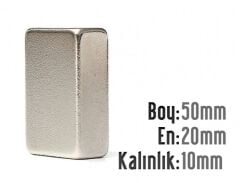 50 x 20 x 10 mm Neodyum Mıknatıs