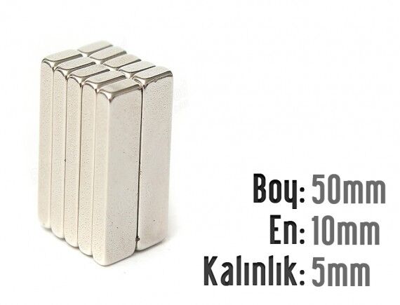50 x 10 x 5 mm Neodyum Mıknatıs